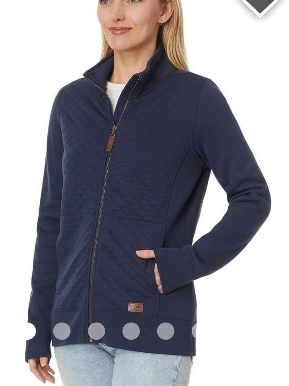 L.L. Bean Women's Quilted Full-Zip Jacket in Navy L